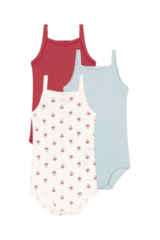 3 bodys - Blanc, ciel et rouge