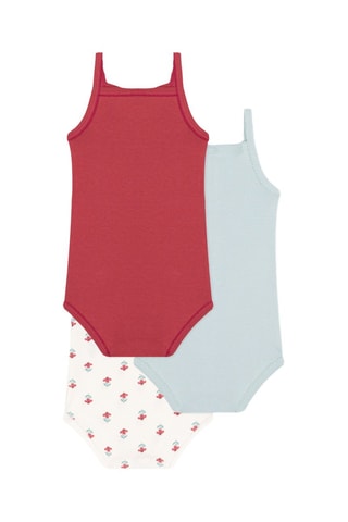 3 bodys - Blanc, ciel et rouge