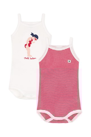 2 bodys - Blanc et rouge