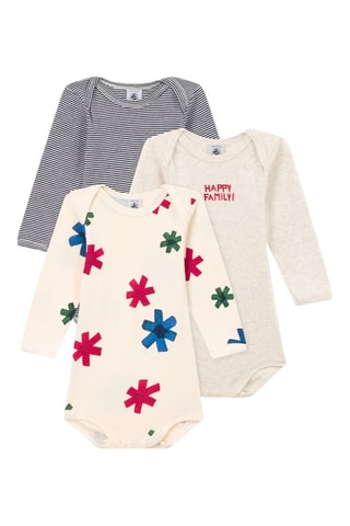 3 bodys - Ivoire et bleu marine