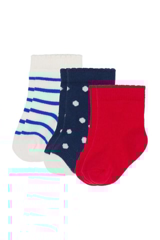 3 paires de chaussettes Rouge, bleu et blanc