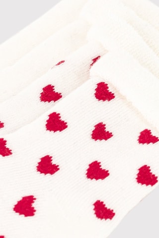 3 paires de chaussettes - Ecru et rouge