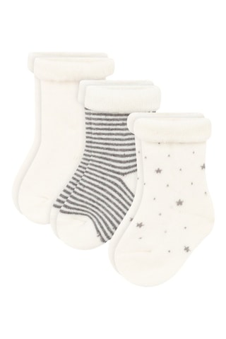 3 paires de chaussettes - Ecru et noir 