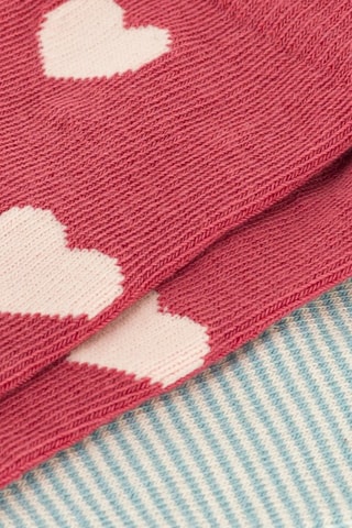 2 paires de chaussettes - Rouge et bleu clair