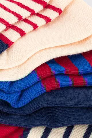 5 paires de chaussettes - Bleu et beige