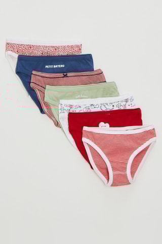 7 culottes - Blanc et rouge