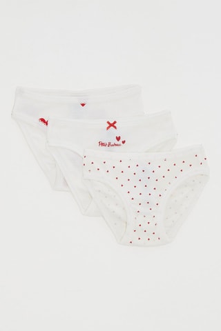 3 culottes - Blanc et rouge