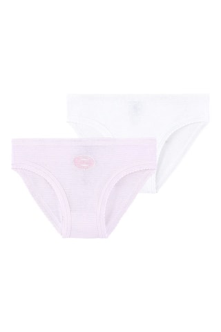 2 culottes - Blanc et rose