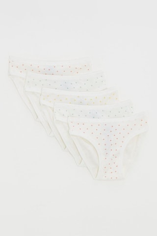 5 culottes - Blanc et rouge