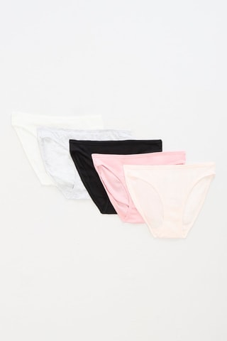 5 culottes - Rose, gris clair chiné et blanc