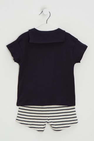 T-shirt et short - Bleu marine et blanc