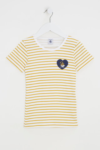 T-shirt - Blanc et moutarde