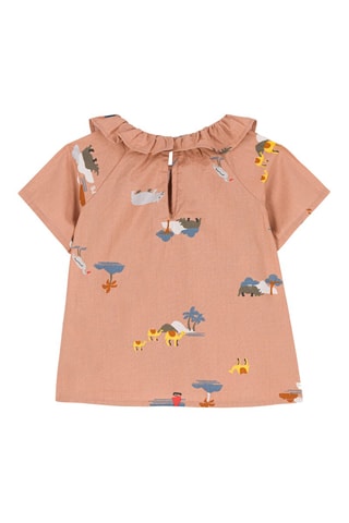 Blouse à manches courtes. Rose