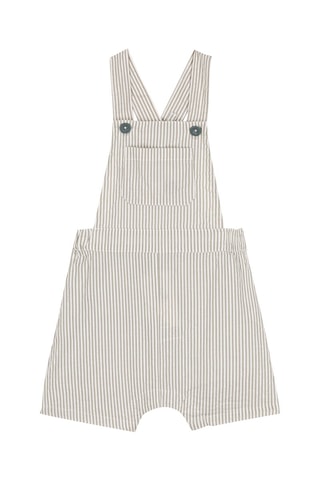 Salopette-short - Blanc et taupe