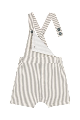 Salopette-short - Blanc et taupe