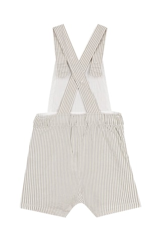 Salopette-short - Blanc et taupe