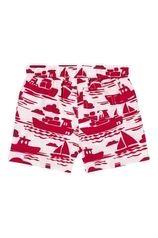 Short de bain - Blanc et rouge