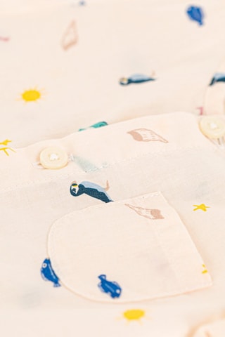 Combinaison à manches courtes Blanc et jaune