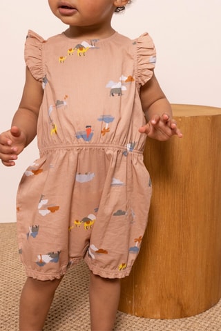 Combinaison à manches volantées. Rose