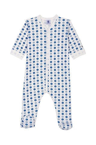 Grenouillère - Blanc et bleu cobalt