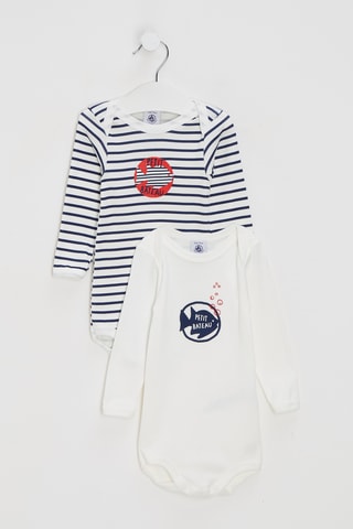 2 bodys - Blanc et bleu marine