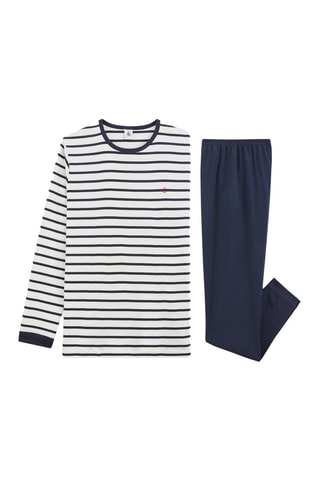 Pyjama - Blanc et bleu marine