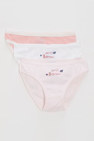 3 culottes - Rouge, rose et blanc