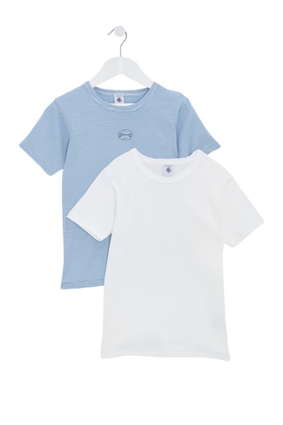 2 t-shirts - Ciel et blanc