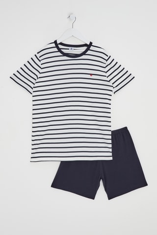 T-shirt et short - Blanc et bleu nuit