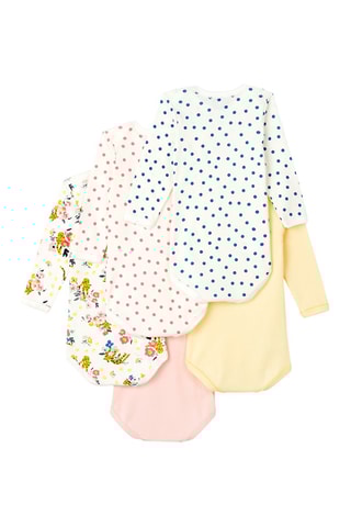 5 bodys - Jaune et rose