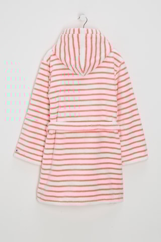 Peignoir à capuche - Blanc et corail