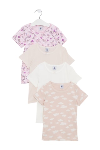 4 t-shirts - Rose et blanc