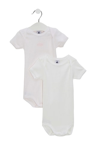 2 bodys - Rose et blanc