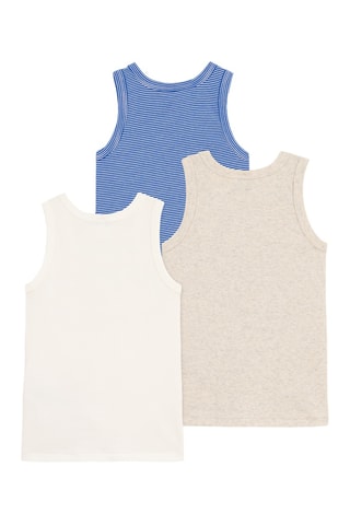 3 débardeurs - Blanc et beige chiné