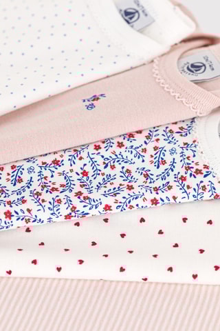 5 bodys - Blanc et rose