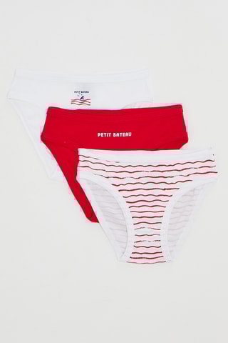 3 culottes - Blanc et rouge