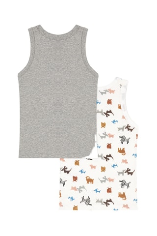 2 débardeurs - Gris clair chiné et blanc