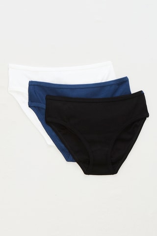 3 culottes - Bleu marine et blanc