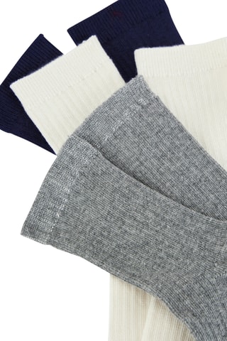 3 paires de chaussettes - Bleu marine et gris clair chiné