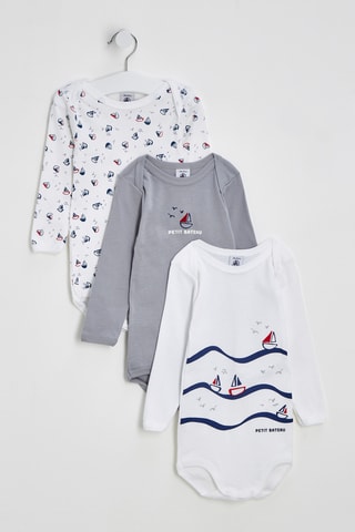 3 bodys - Blanc et gris foncé