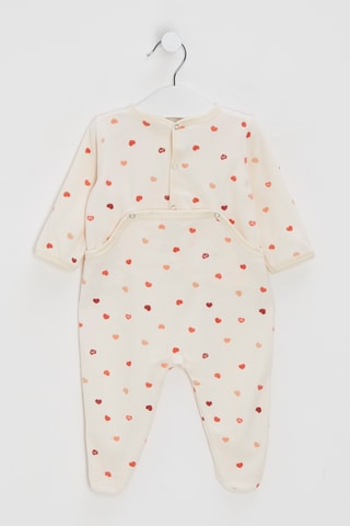 Grenouillère - Ecru et rouge