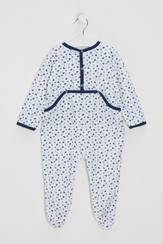 Grenouillère - Blanc et bleu marine