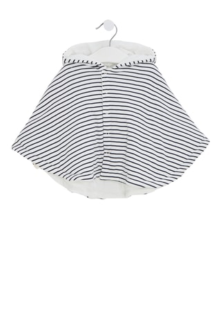 Cape à capuche - Blanc et bleu marine