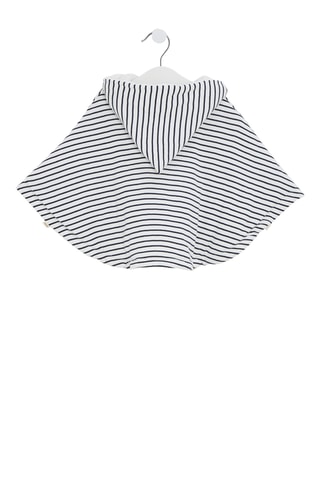 Cape à capuche - Blanc et bleu marine