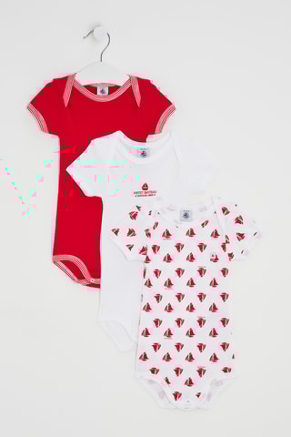 3 bodys - Blanc et rouge