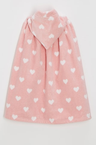 Cape de bain à capuche - Vieux rose et blanc