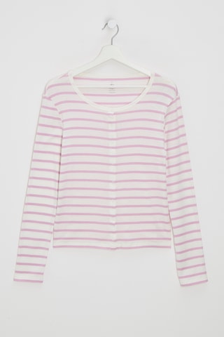 T-shirt en lin - Blanc et rose