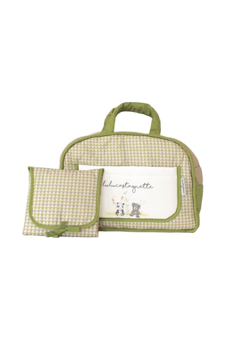 Sac et couverture à langer Kimbo et Lulu - Vert et taupe