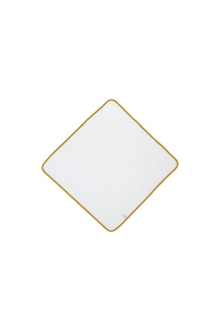 Sortie de bain et gant de toilette Circus lulu - Moutarde et blanc - 75 x 75 cm