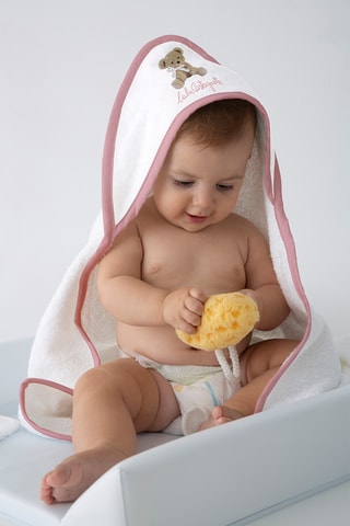 Sortie de bain Country Bear - Rose - 100 x 100 cm